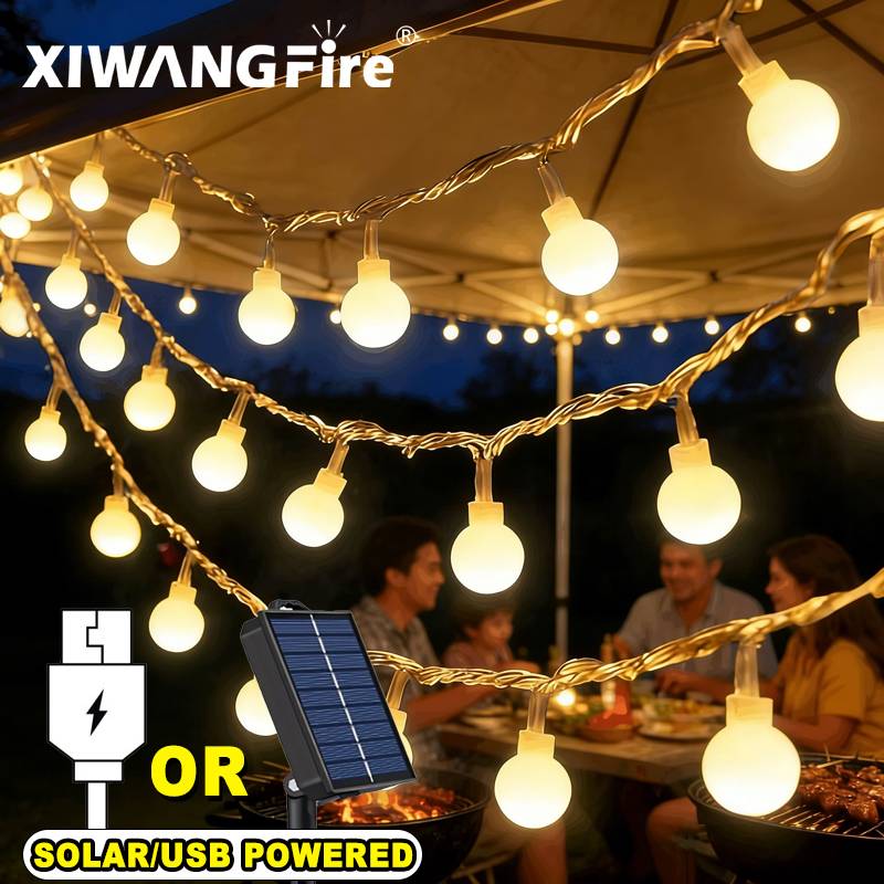 Outdoor Lighting And Decor - 3-10M Solar/USB/Battery String Lights, Fairy Globe