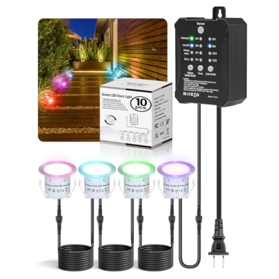 Outdoor Lighting Kit With Transformer - RGB Deck Lights Kit with Low