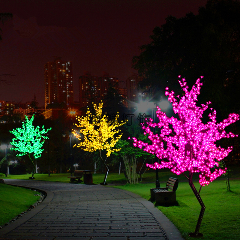Outdoor Lighting Tree - Waterproof Artificial LED Cherry Tree Night