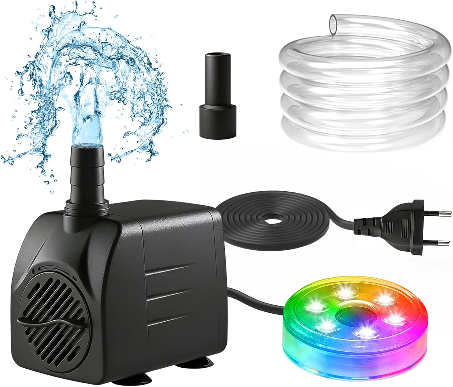 Pond Light Submersible - 210GPH Submersible Water Pump with LED