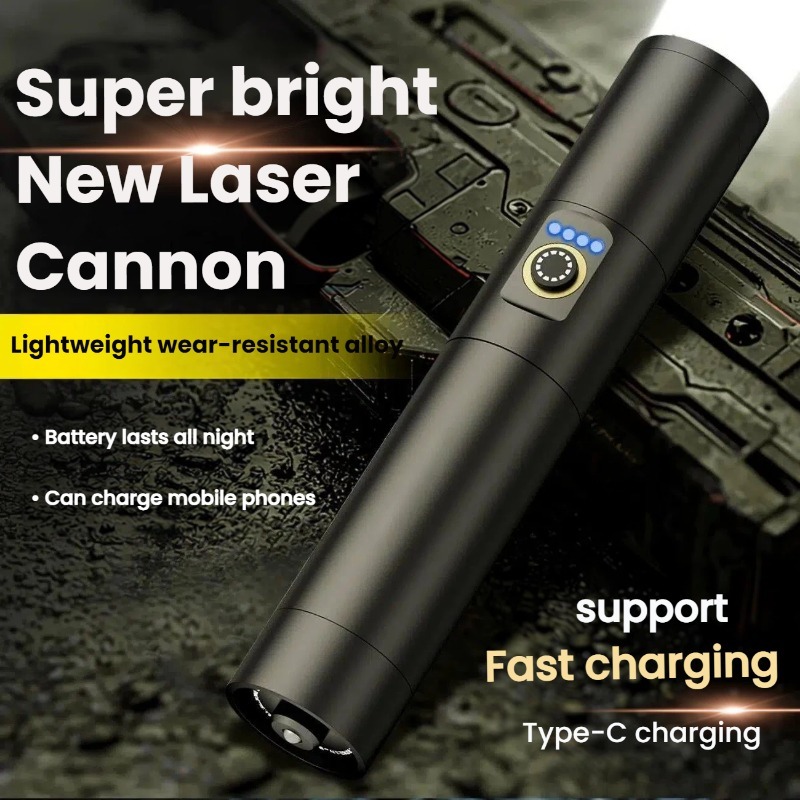 Outdoor Lighting Types - Strong Light LED Flashlight Type-C Charging