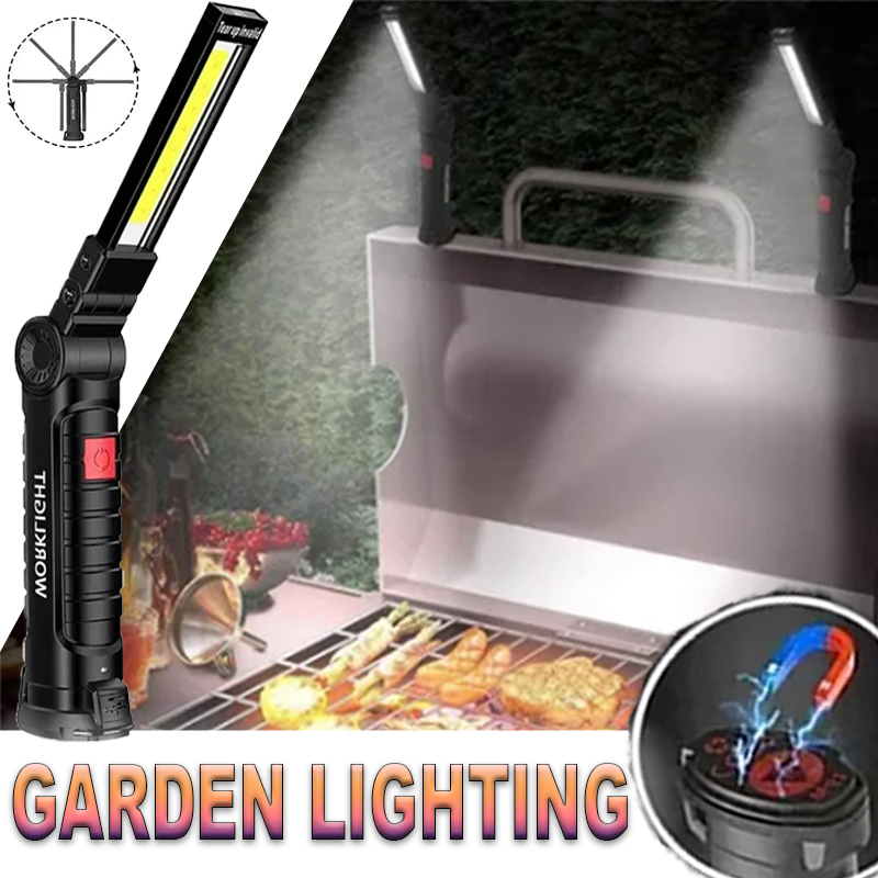 Outdoor Lighting Types - Portable LED Flashlight with Magnetic Hook