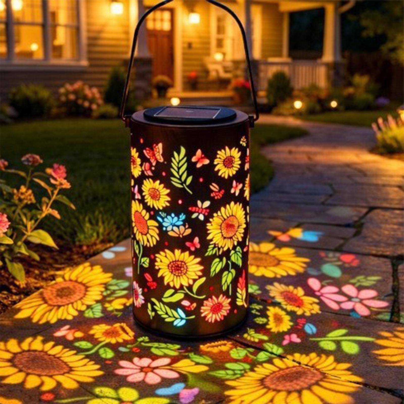 Outdoor Lighting Tree - Sunflower Solar Lantern Weatherproof Metal Colorful