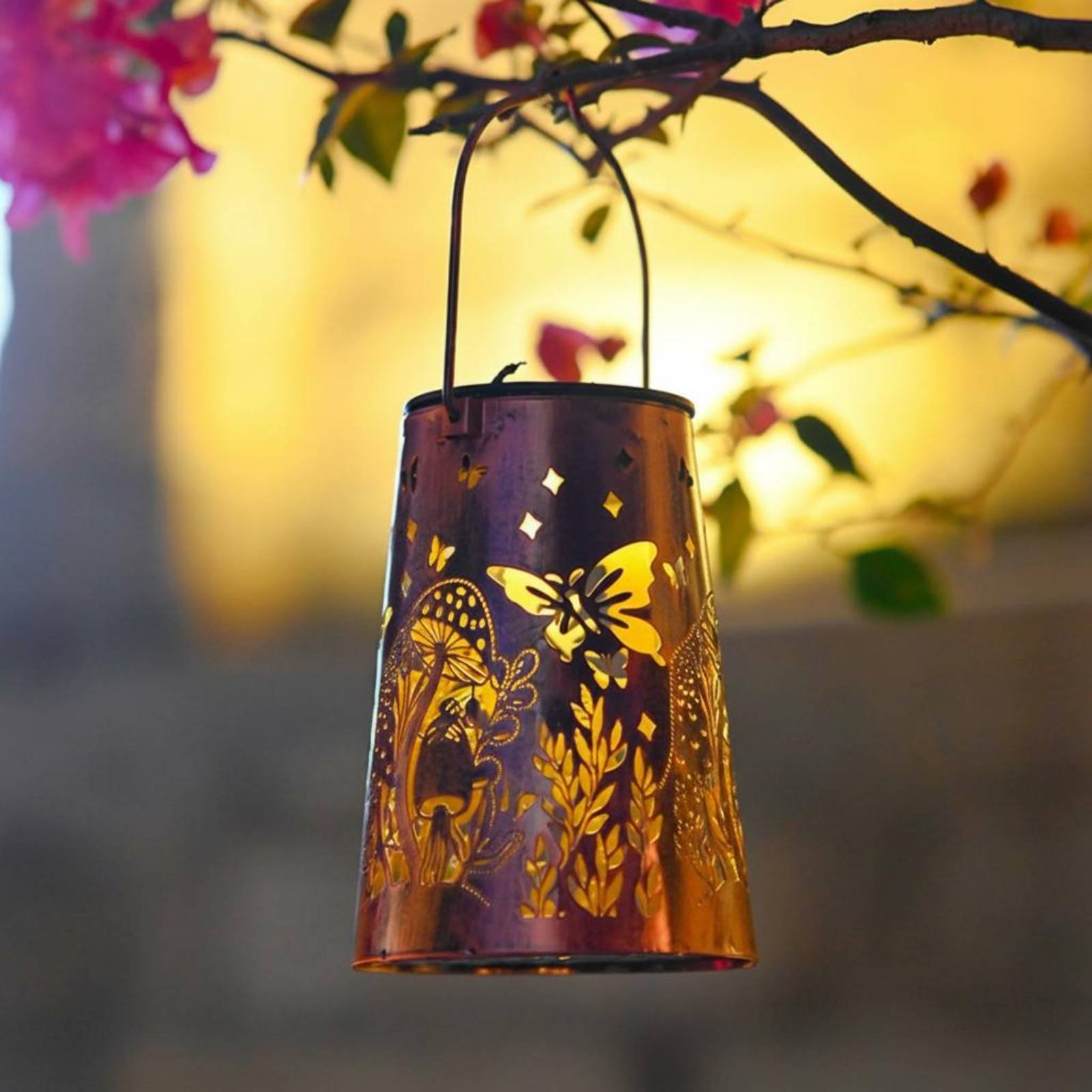 Outdoor Lighting And Decor - Floral Garden Lantern Pattern Garden Luminary