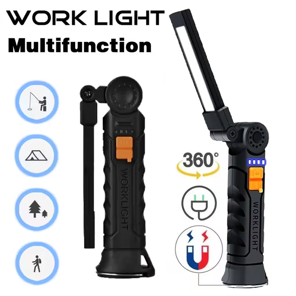 Outdoor Lighting Types - Portable COB LED Flashlight USB Rechargeable