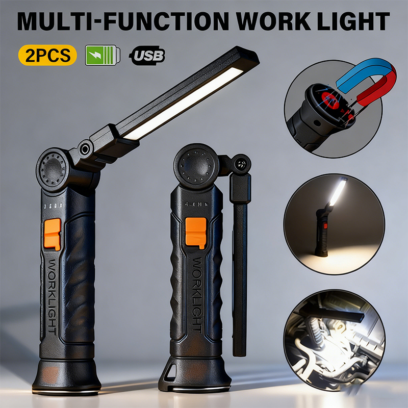 Outdoor Lighting Types - Portable COB LED Flashlight USB Rechargeable