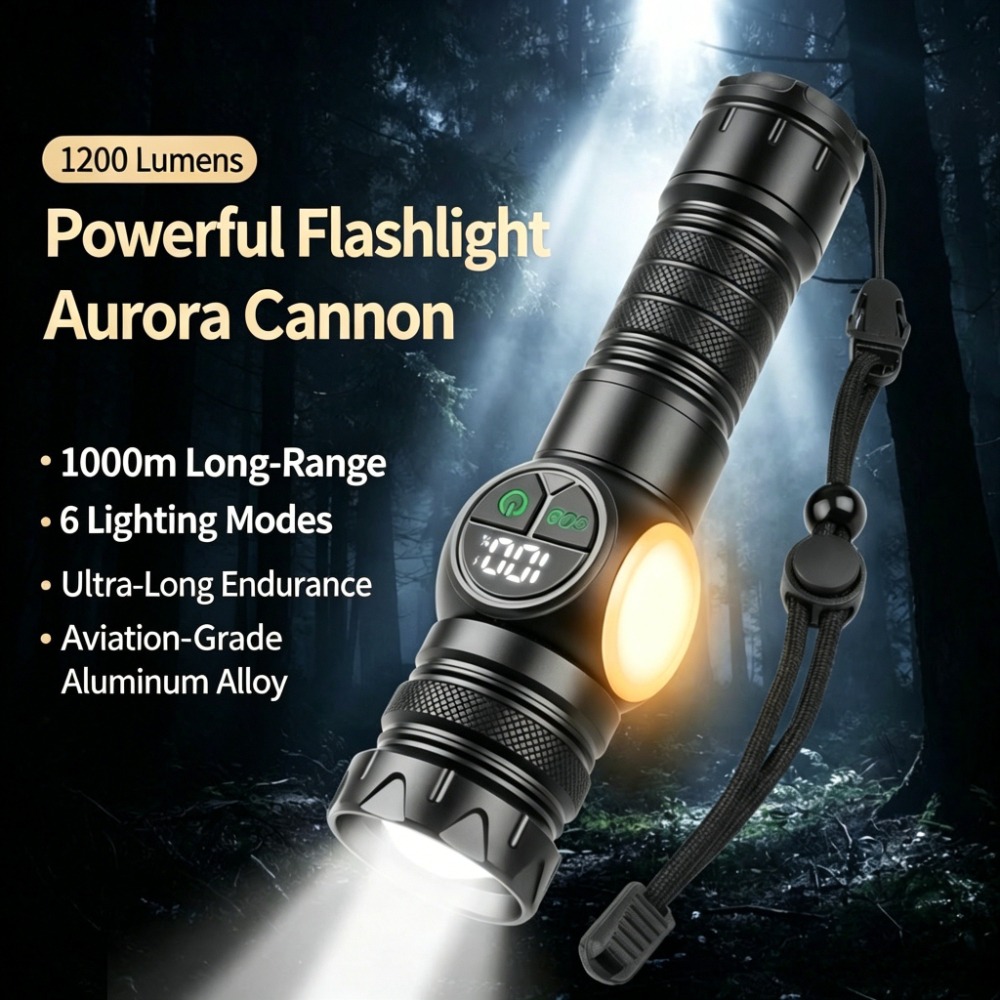 Outdoor Lighting Types - White Light LED Flashlight Type-C Charging