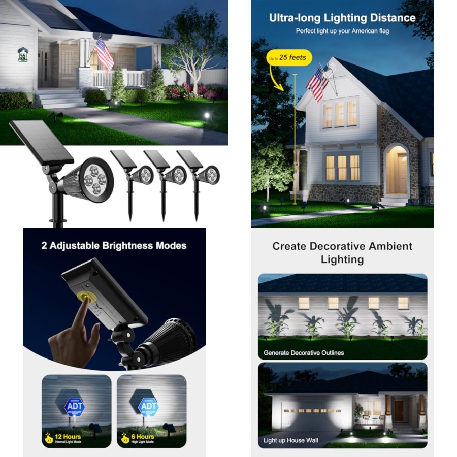 Outdoor Lighting And Landscape - Solar Spotlights Outdoor Waterproof for Tree,