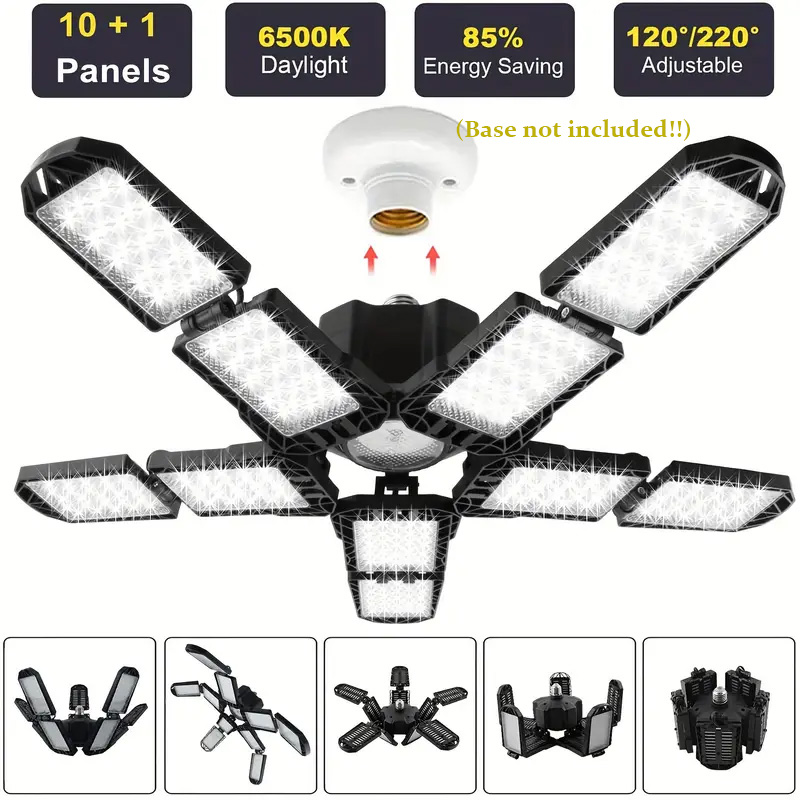 Outdoor Lighting Warehouse - Deformable Panels LED Garage Light Screw-into