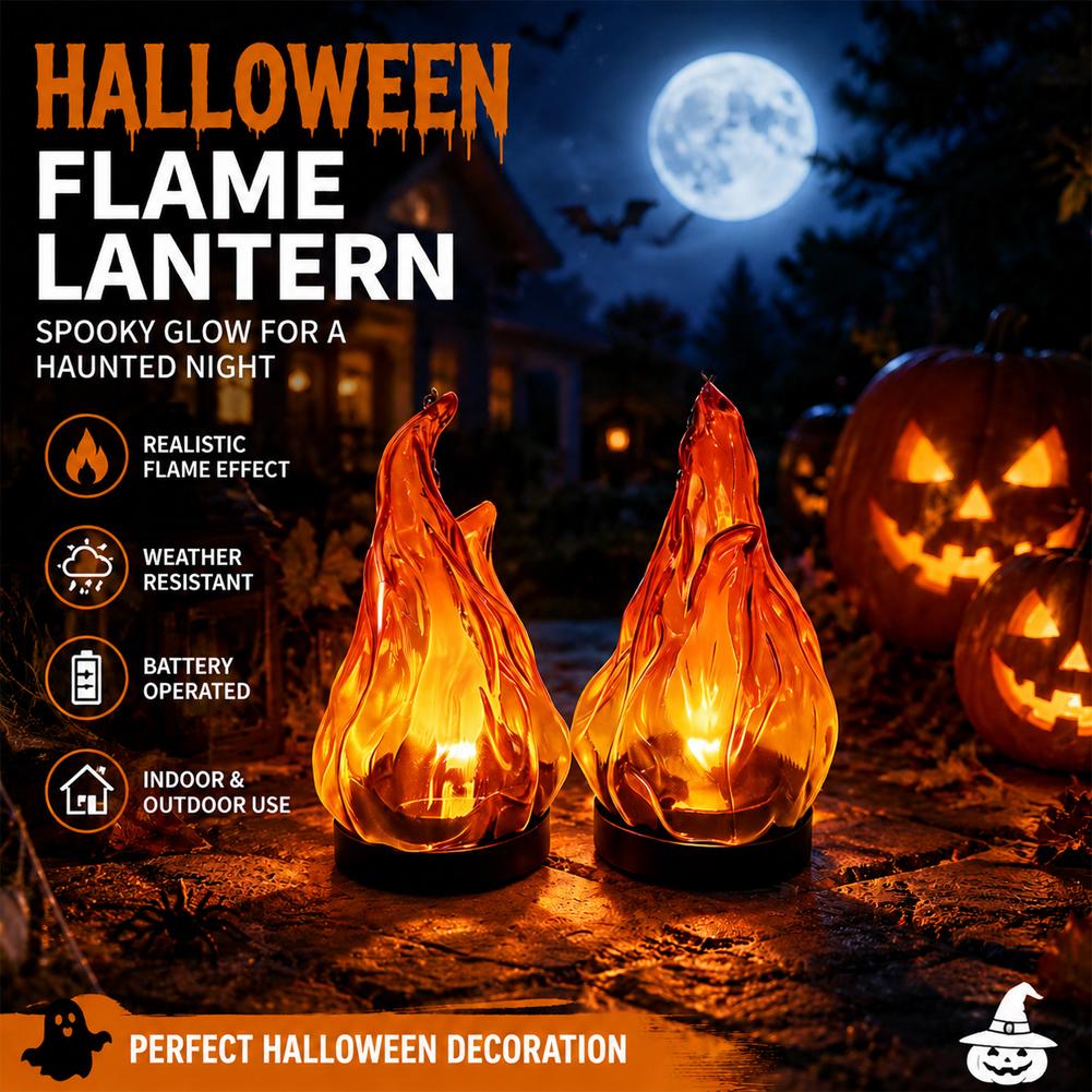 Outdoor Lighting And Decor - Solar Flame Hanging Lantern Light IP65