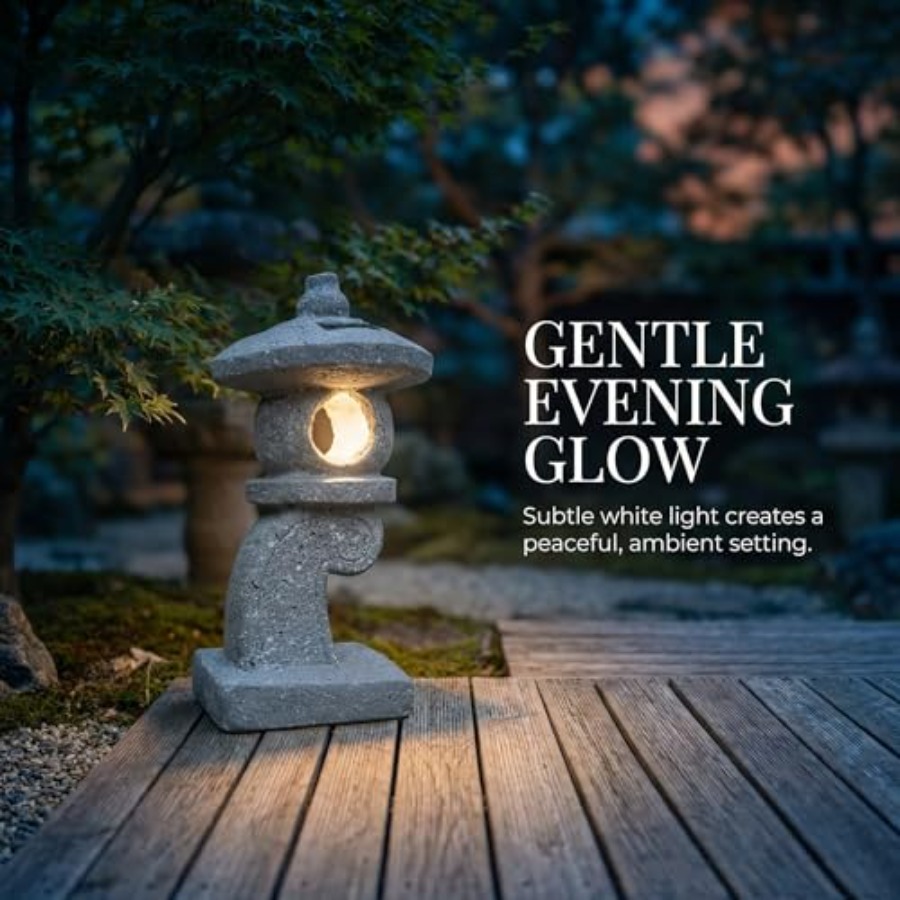 14'' High Asian Solar-Powered  - Outdoor Zen Lighting recension och pris