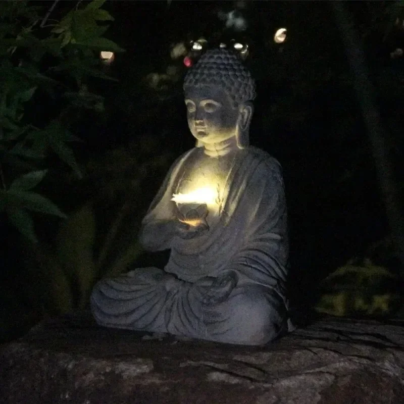 Solar Powered LED Light Resin  - Outdoor Zen Lighting recension och pris