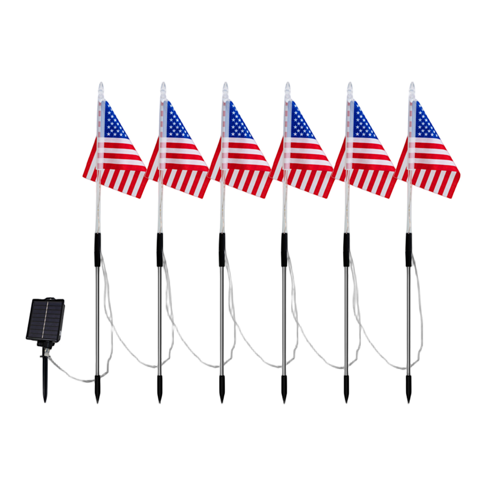 Solar Led American Flag Stake  - Outdoor Lighting Yard Stakes recension och pris