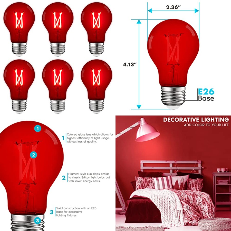 A19 Edison LED Light Bulbs, 4. - Outdoor Lighting And Decor recension och pris