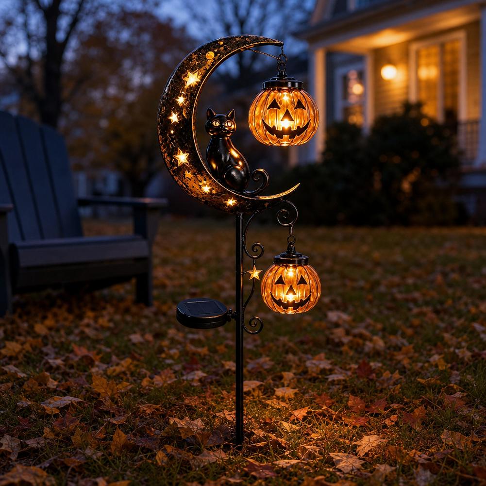 Halloween Black Cat Moon Groun - Outdoor Lighting Yard Stakes recension och pris