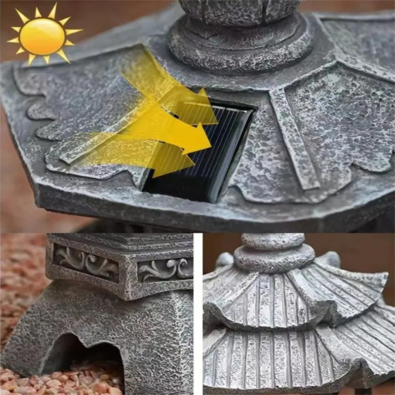 Pagoda Statues Outdoor Solar P - Outdoor Zen Lighting recension och pris