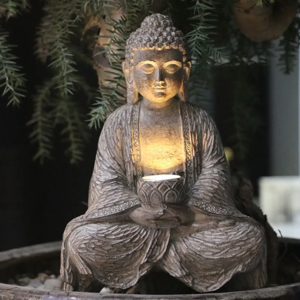Outdoor Solar Buddha Statue Li - Outdoor Zen Lighting recension och pris