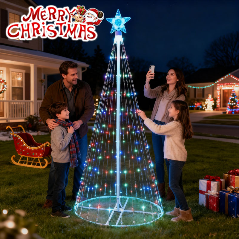 Solar-Powered LED Waterfall St - Outdoor Lighting Tree recension och pris