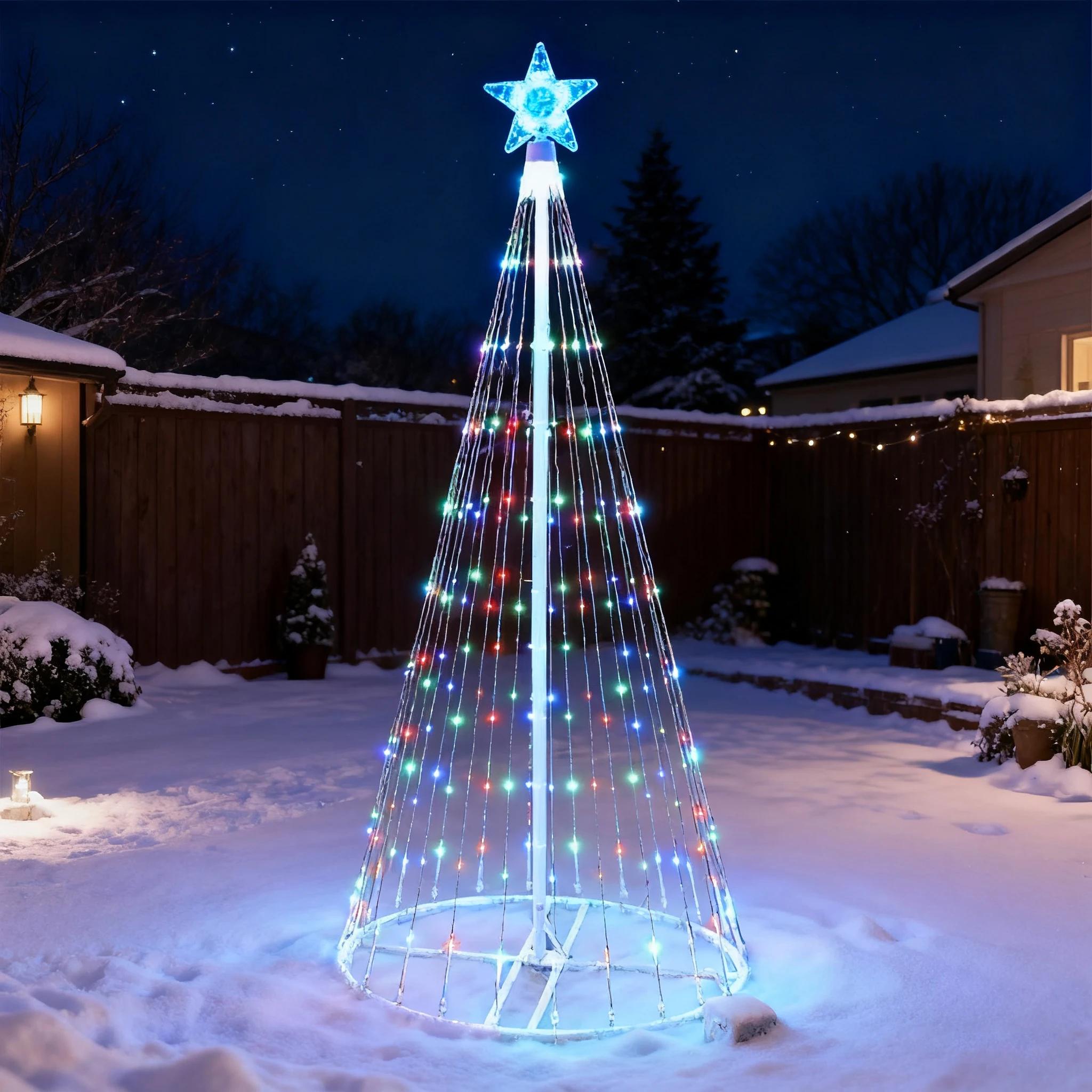Solar-Powered LED Waterfall St - Outdoor Lighting Tree recension och pris