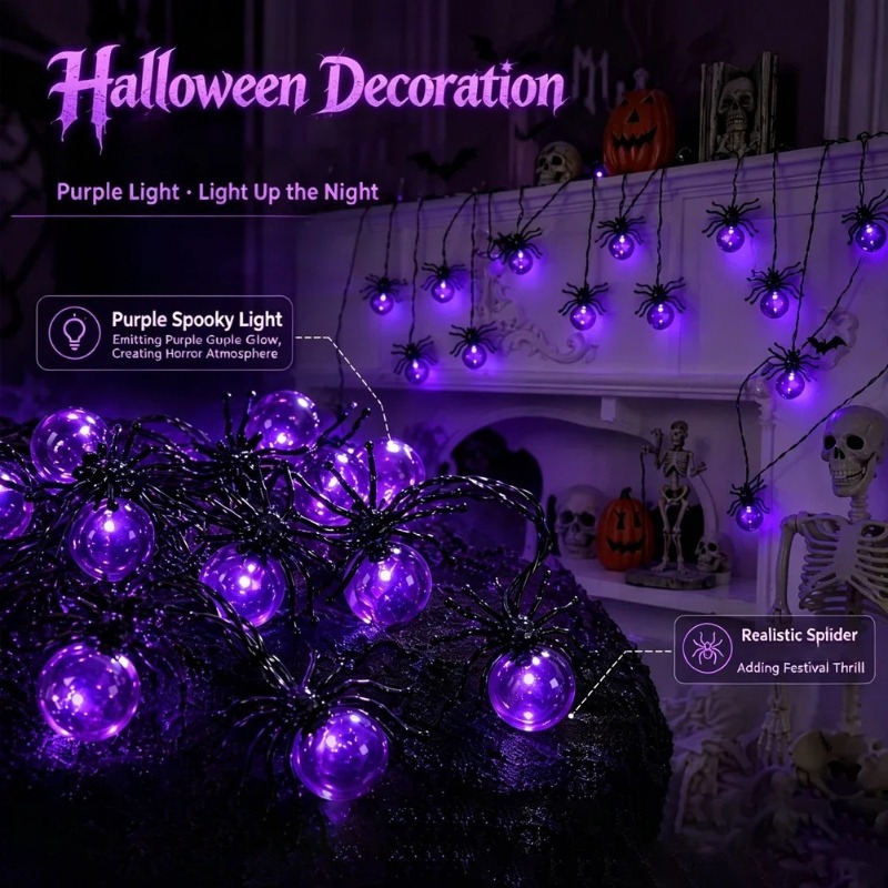 Battery Powered Spider LED Str - Outdoor Lighting And Decor recension och pris
