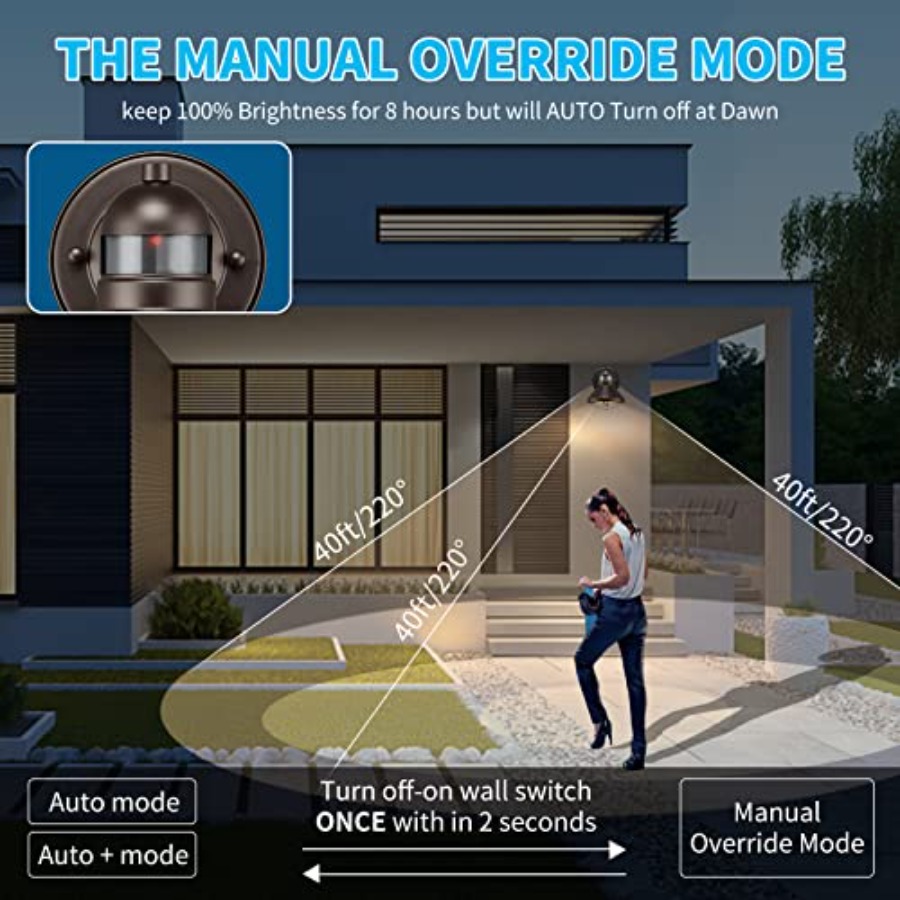 2 Pack Motion Sensor Outdoor L - Lighting Fixture Outdoor recension och pris