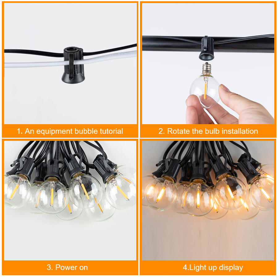G40 LED Outdoor String Ball Li - Outdoor Lighting Socket recension och pris