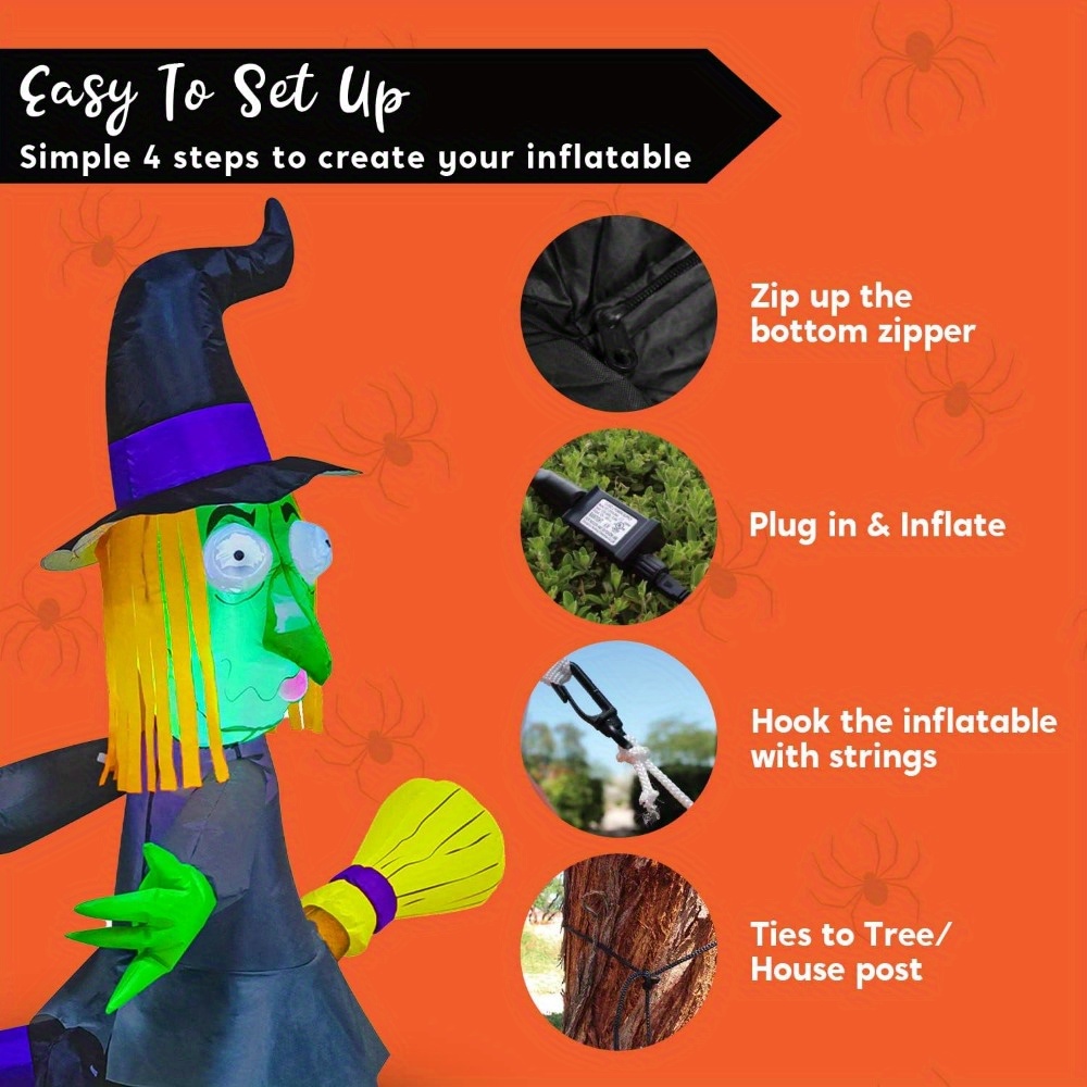 4FT Halloween Inflatable Witch - Outdoor Lighting Tree recension och pris