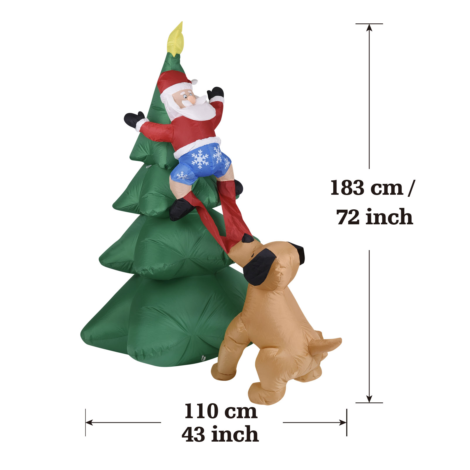 Christmas Inflatable Dog  w/Sa - Outdoor Lighting Tree recension och pris