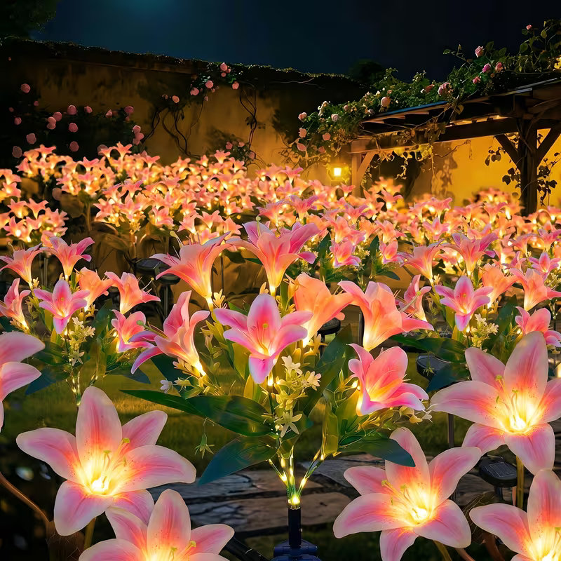Solar Lily Flower Lawn Lights  - Outdoor Lighting Yard Stakes recension och pris