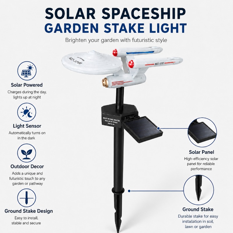 Star Trek USS Enterprise Solar - Outdoor Lighting Yard Stakes recension och pris