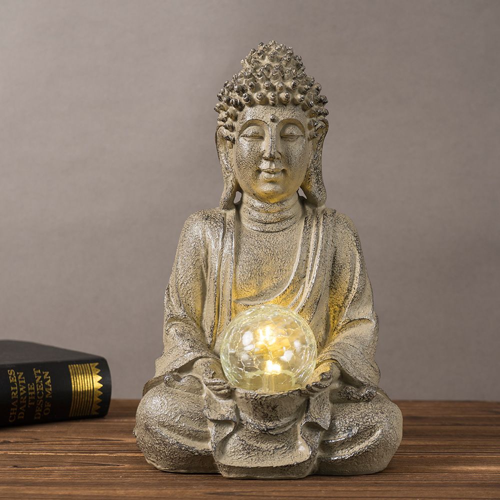 Vilead 27.5cm Resin Buddha Sta - Outdoor Zen Lighting recension och pris