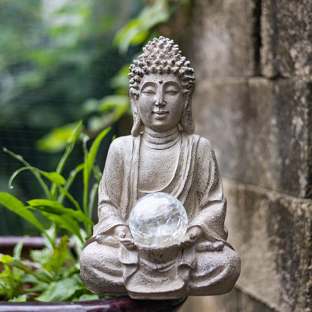 Vilead 27.5cm Resin Buddha Sta - Outdoor Zen Lighting recension och pris