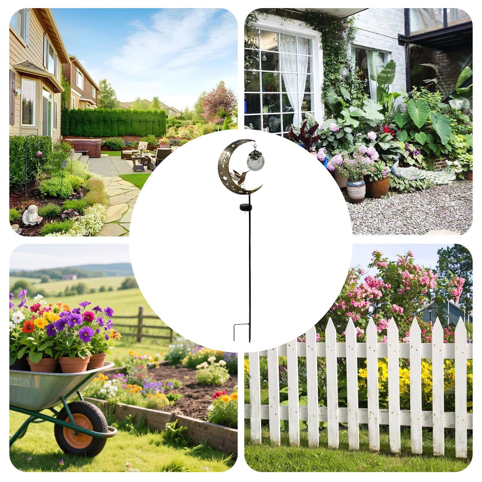 Solar Garden Stake Lights Moon - Outdoor Lighting Yard Stakes recension och pris