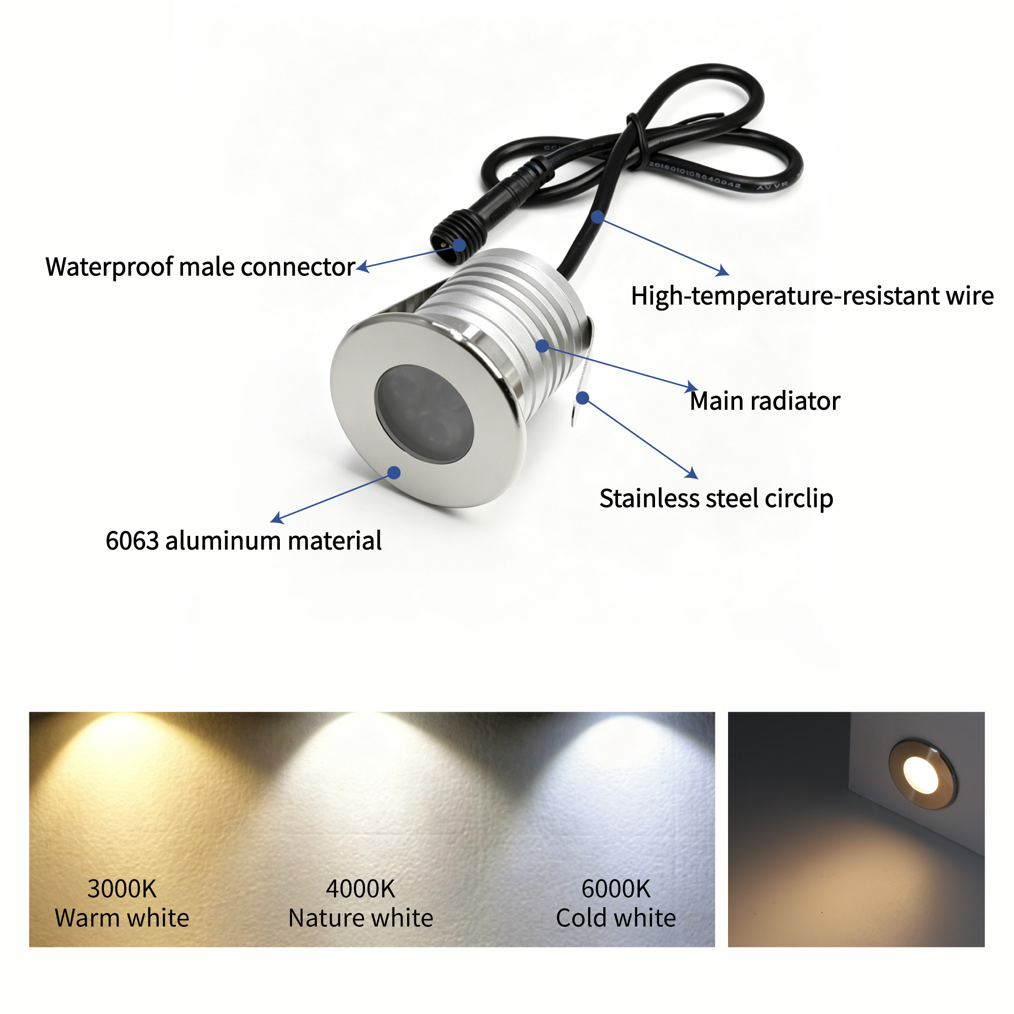3W LED Pool Light Underwater L - Pond Light Submersible recension och pris