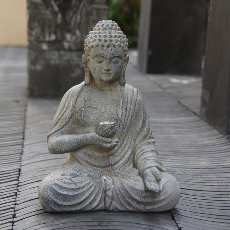 Resin Solar Buddha Statue Scul - Outdoor Zen Lighting recension och pris
