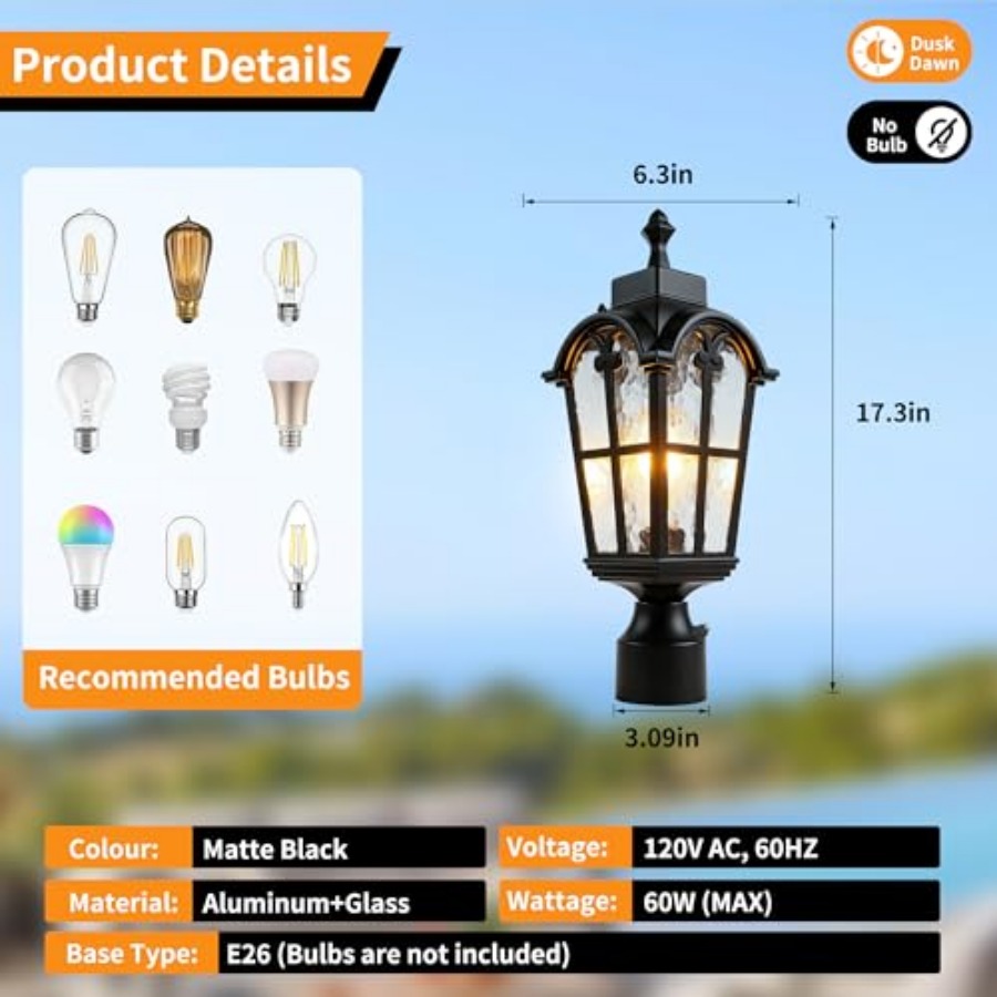 Sensor Outdoor Post Lights Wat - Lighting Fixture Outdoor recension och pris