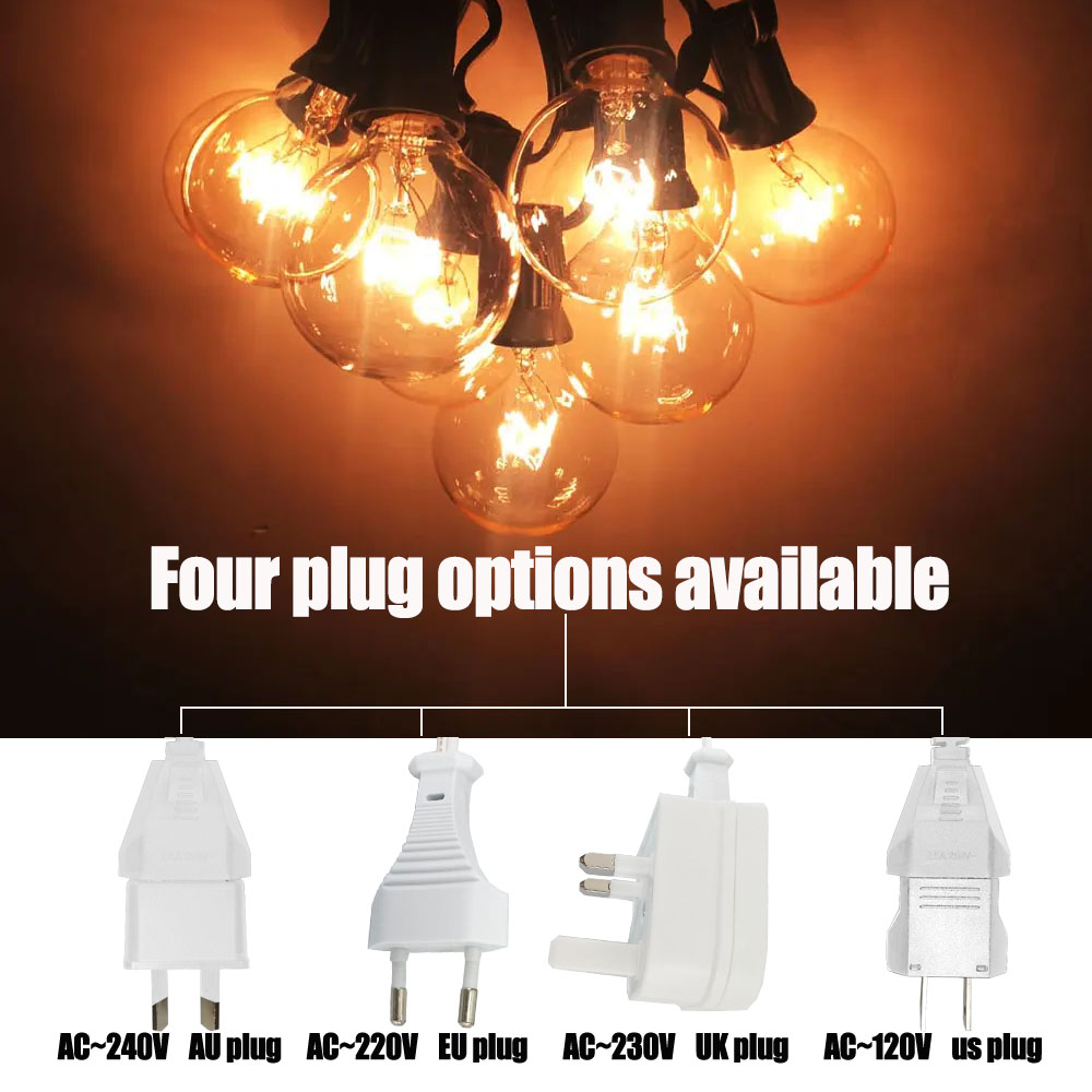 Vintage G40 Clear Bulb String  - Outdoor Lighting Socket recension och pris