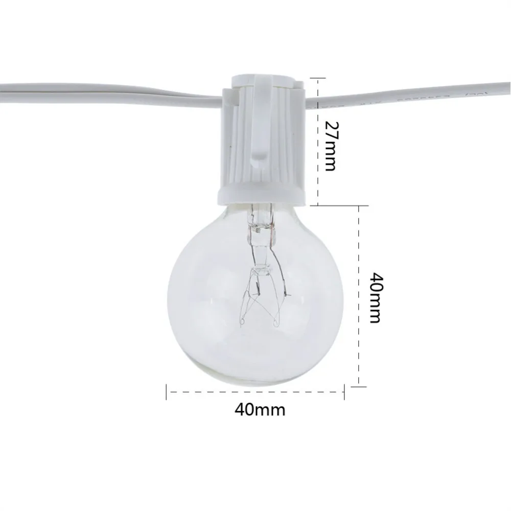 Vintage G40 Clear Bulb String  - Outdoor Lighting Socket recension och pris