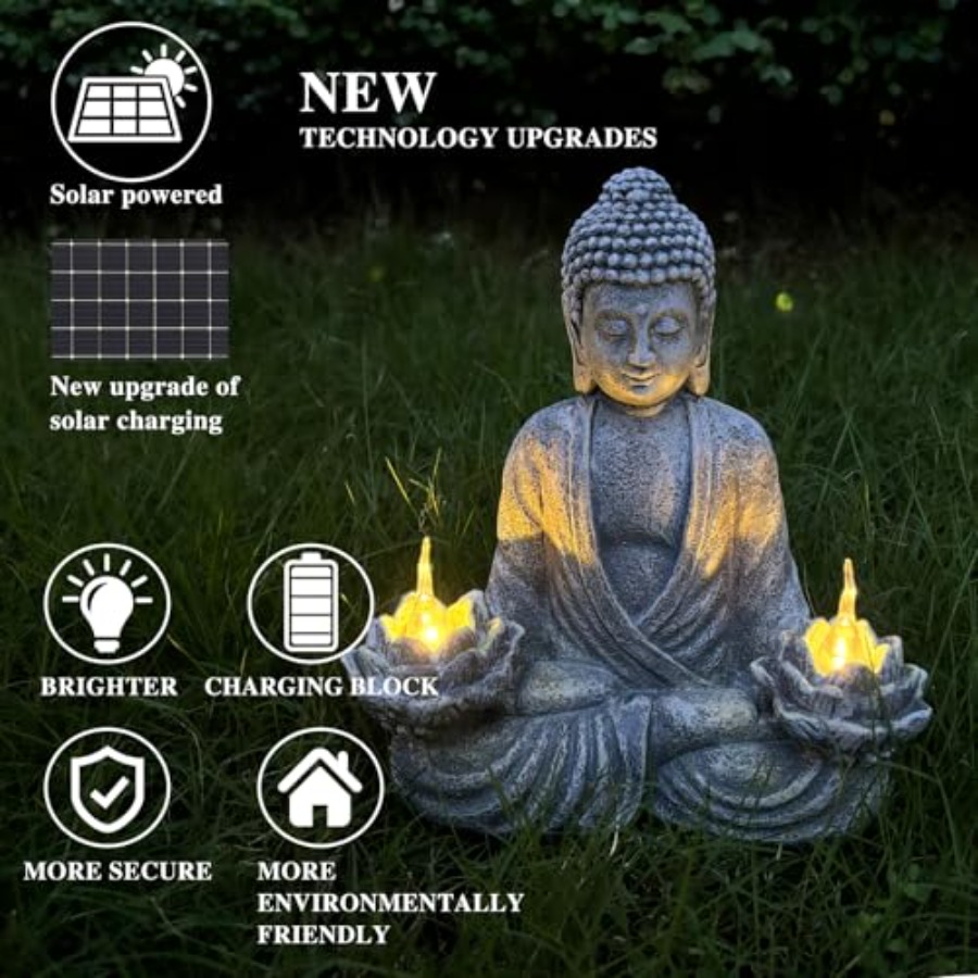 Buddha Statue for Home and Out - Outdoor Zen Lighting recension och pris