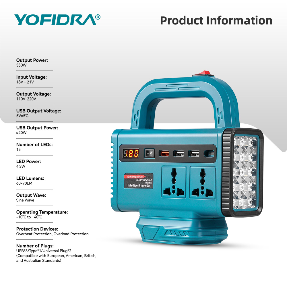 YOFIDRA 220V Portable Power In - Outdoor Lighting Socket recension och pris