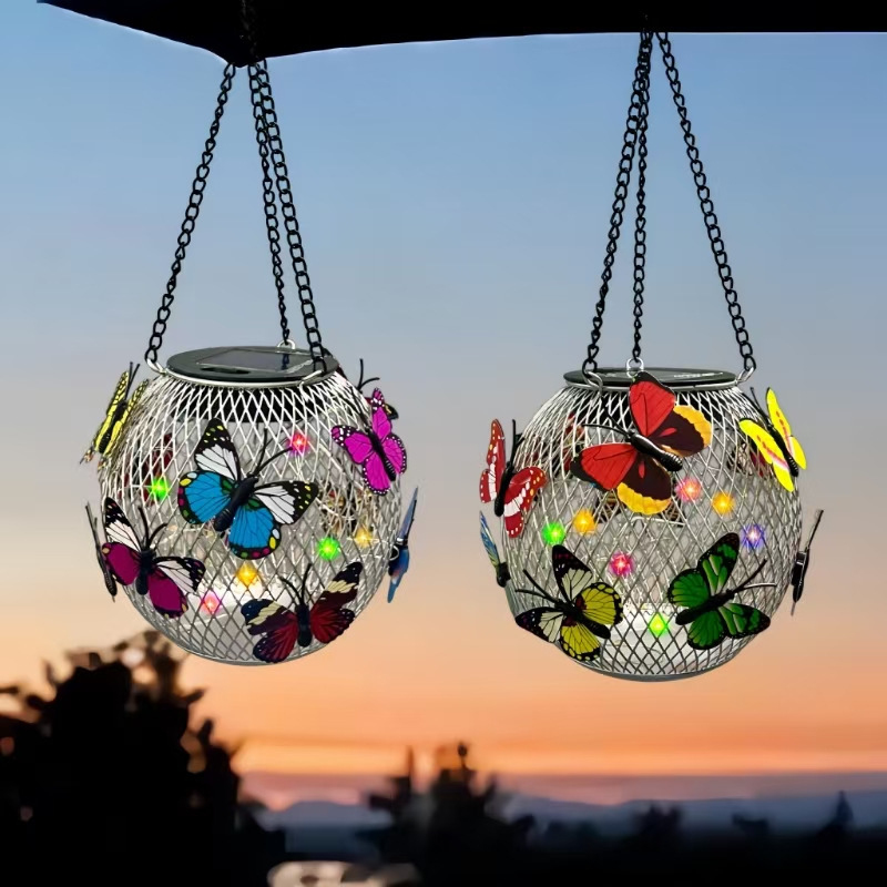 Solar butterfly hanging light  - Outdoor Lighting And Landscape recension och pris