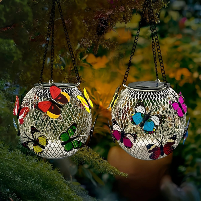 Solar butterfly hanging light  - Outdoor Lighting And Landscape recension och pris