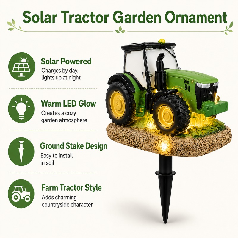 Solar Tractor Garden Stake Lig - Outdoor Lighting Yard Stakes recension och pris