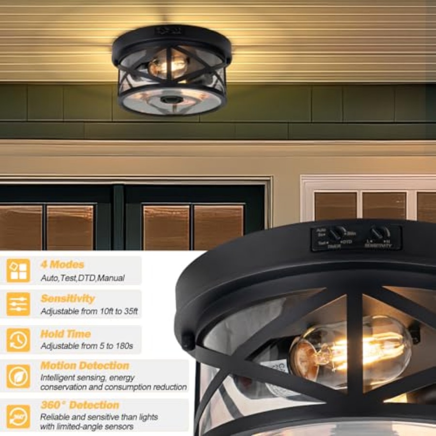 Motion Sensor Outdoor Ceiling  - Lighting Fixture Outdoor recension och pris