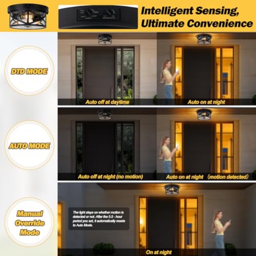 Motion Sensor Outdoor Ceiling  - Lighting Fixture Outdoor recension och pris