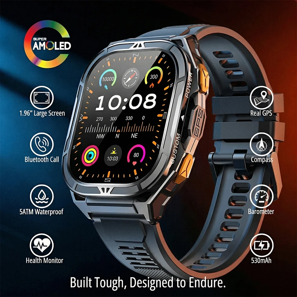Luxury AMOLED Smartwatch Real  - Outdoor Lighting Japanese recension och pris