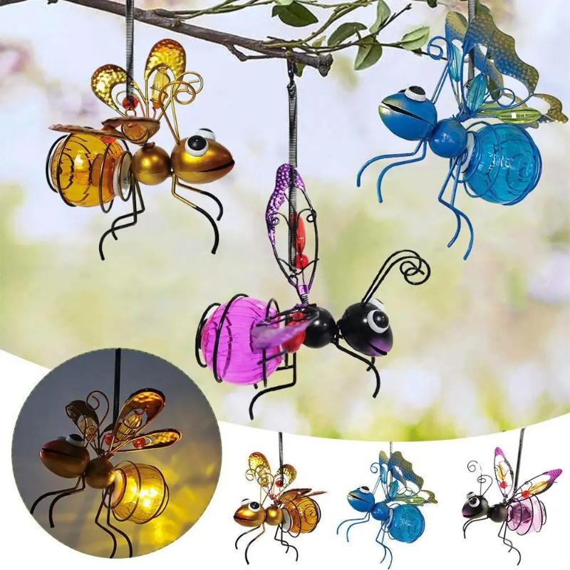 Solar Iron Insect Statue With  - Outdoor Lighting Tree recension och pris
