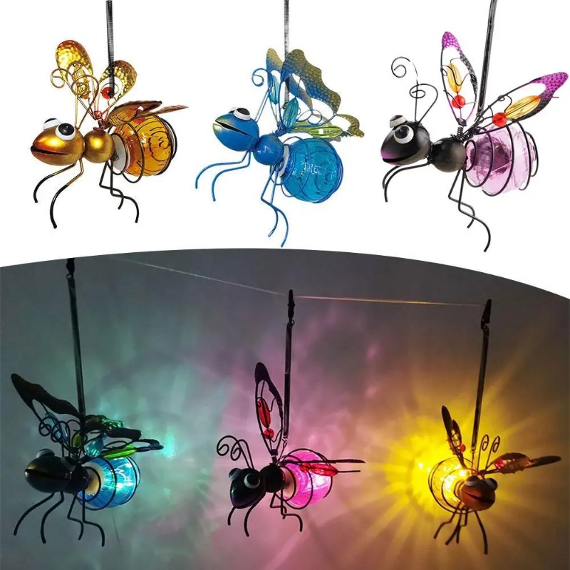 Solar Iron Insect Statue With  - Outdoor Lighting Tree recension och pris
