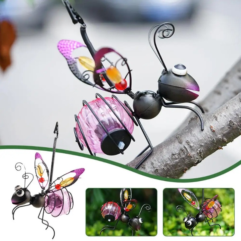 Solar Iron Insect Statue With  - Outdoor Lighting Tree recension och pris