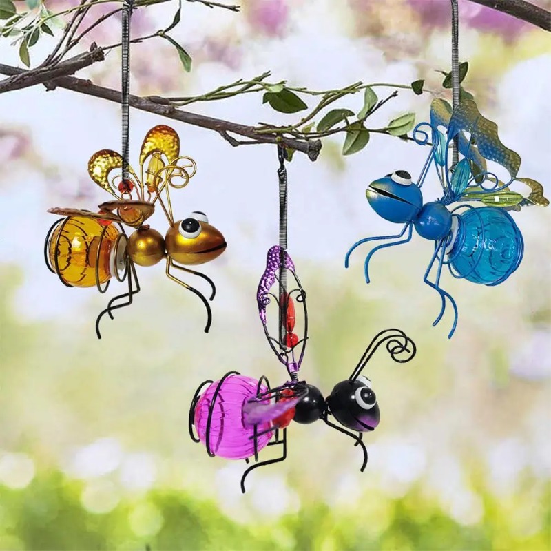 Solar Iron Insect Statue With  - Outdoor Lighting Tree recension och pris